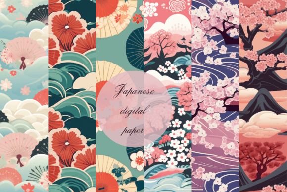 Download Japanese Pattern Digital Papers Pack - Pattern Collection