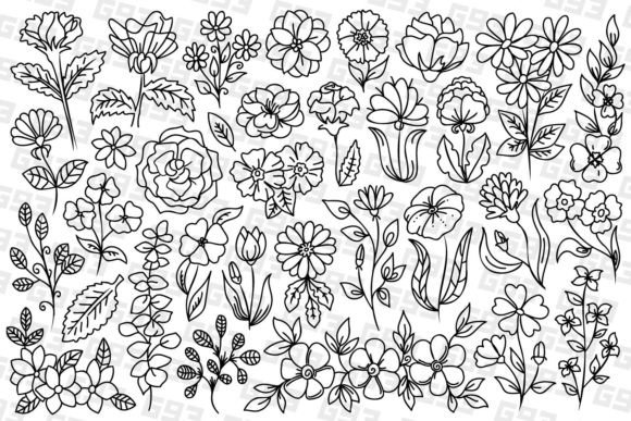Download Line Art Flowers - Art Collection