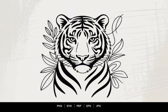 Download Tiger Face Line Art SVG - Art Collection