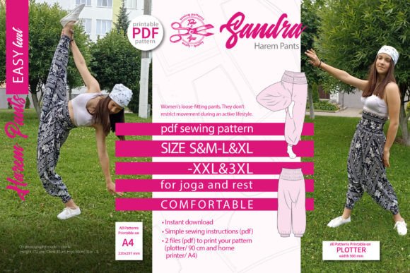 Download Harem Pants Sewing Pattern Sandra - Pattern Collection