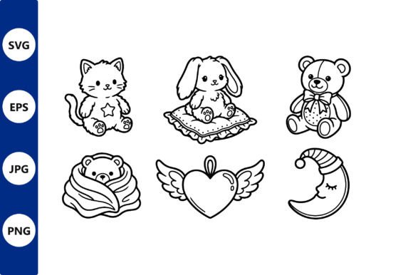 Download Cute Black and White Line Art Animal - Art Collection