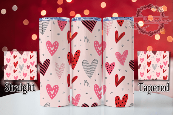 Download Cute Doodle Valentine Hearts Tumbler - Art Collection
