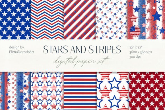 Download Stars and Stripes Seamless Pattern Set - Pattern Collection