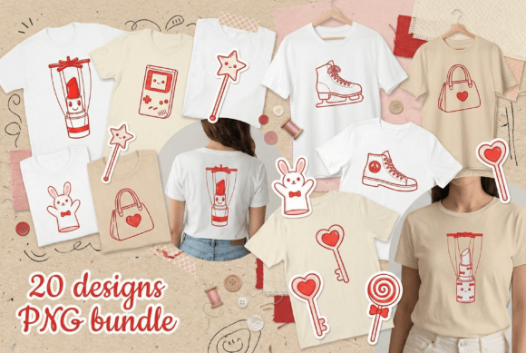 Download Cute Valentine Line Art PNG Bundle - Art Collection