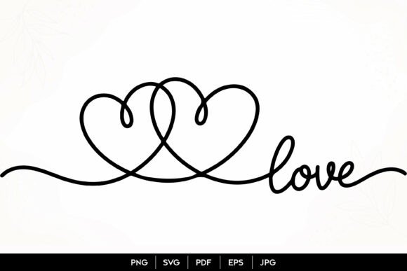 Download Double Heart Love One Line SVG - Art Collection