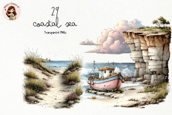 Download Watercolor Coastal Summer PNG Clipart - Art Collection