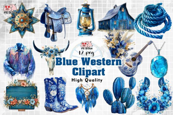 Download Blue Western Clipart PNG - Art Collection