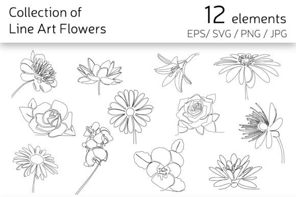 Download Line Art Flowers - Art Collection