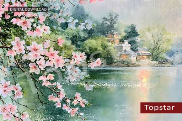 Download Cherry Blossom Summer Landscape Wall Art - Art Collection