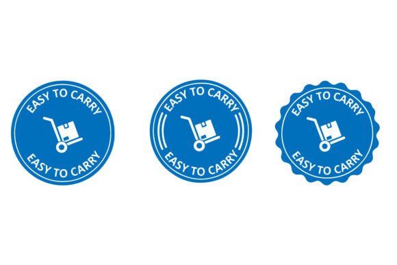 Download Blue Circular Emblems with White Cart Ic - Art Collection