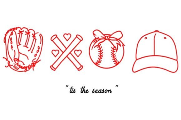 Download Red Line Art Baseball on Black - Art Collection