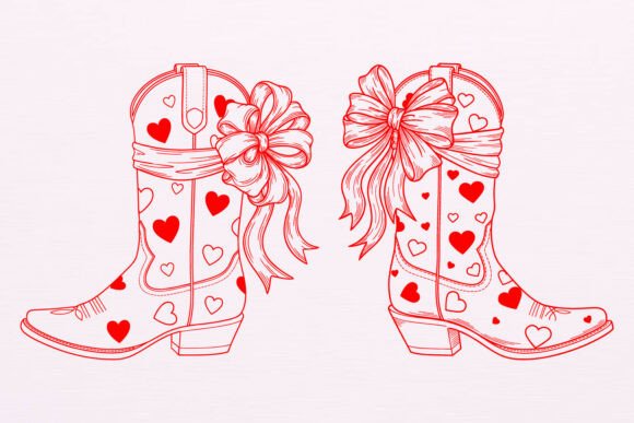 Download Cowboy Boots Valentine SVG with Hearts - Art Collection