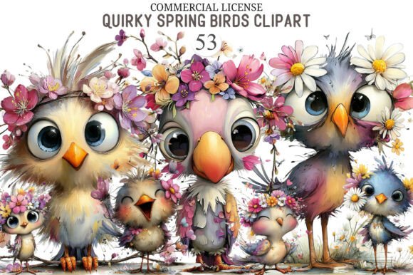 Download Quirky Spring Birds Clipart - Art Collection