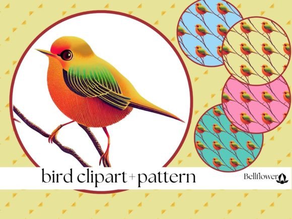 Download Tropical Bird Pattern with Clipart - Pattern Collection