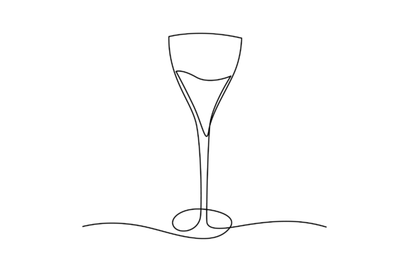 Download One Line Arts of Wine Glass - Art Collection