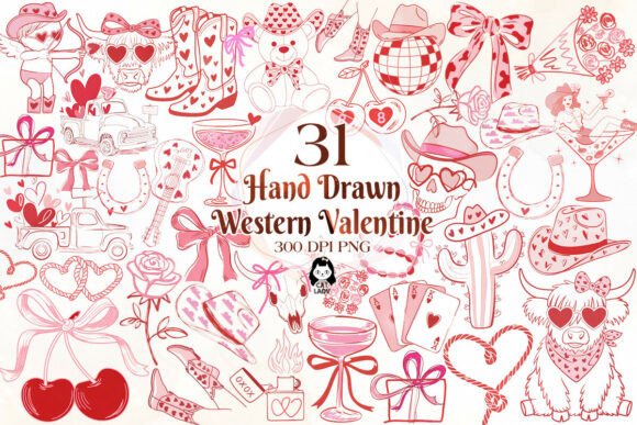Download Hand Drawn Western Valentine Clipart - Art Collection