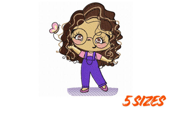 Download Cute Curly Girl Embroidery Pattern - Pattern Collection