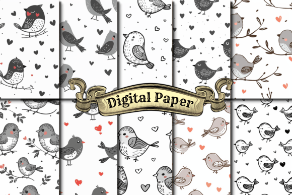 Download Minimal Bird Pattern Digital Paper - Pattern Collection