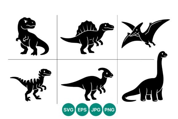 Download Dinosaur Silhouette Vector Art Set - Art Collection