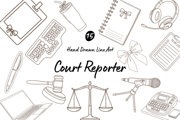 Download 15 Court Reporter Line Art Clipart - Art Collection