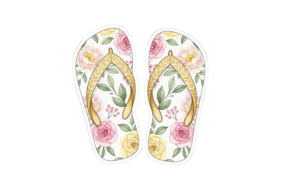 Download Watercolor Floral Patterned Flip-flops - Pattern Collection
