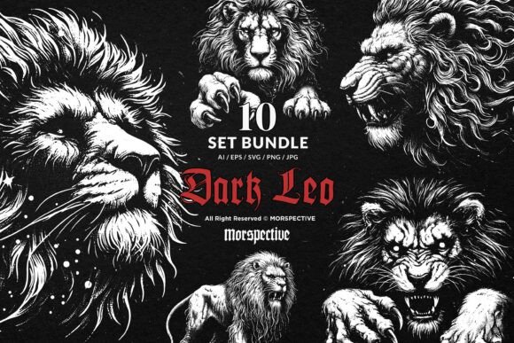 Download 10 Bundle Dark Art Leo Zodiac Lion Beast - Art Collection