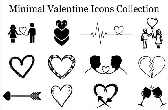 Download Valentine Line Art Clipart Bundle - Art Collection