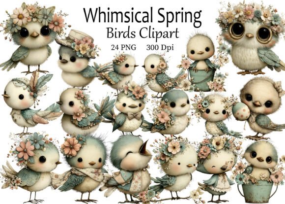 Download Whimsical Spring Birds Clipart 1 - Art Collection