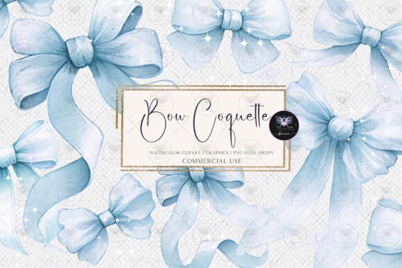 Download Bow Coquette Blue Clipart - Art Collection