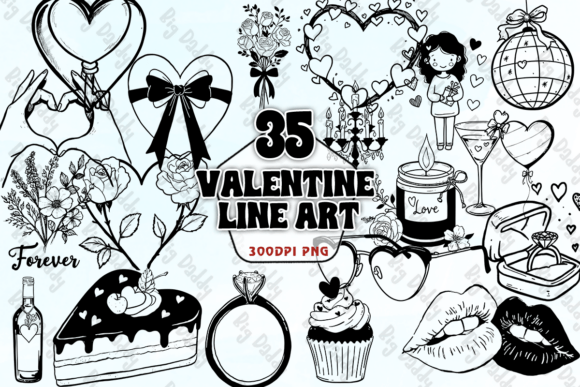 Download Valentine Line Art PNG - Art Collection