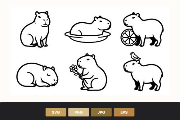 Download Capybara Line Art Animal Drawing - Art Collection