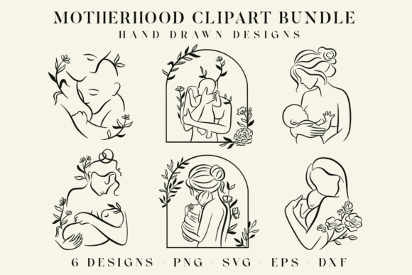 Download Motherhood Line Art PNG Bundle - Art Collection