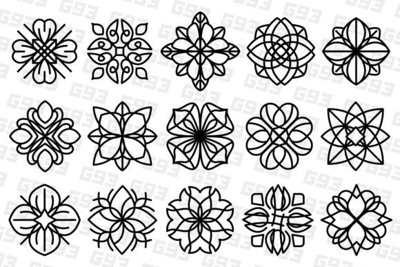 Download Ornamental Line Art Flowers - Art Collection