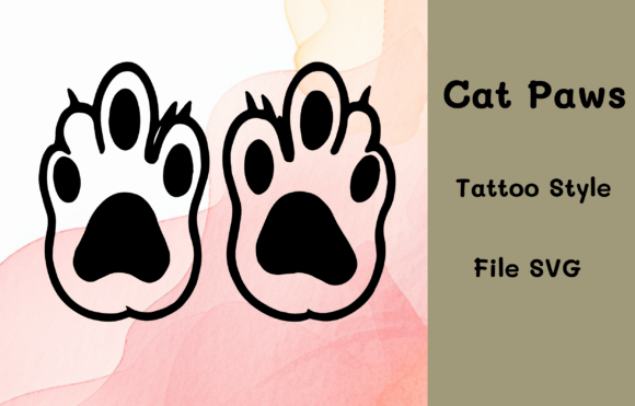Download Cat Paws Heart Tattoo Style - Art Collection