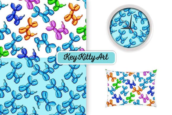 Download Seamless Vector Pattern Balloon Dog Pet - Pattern Collection