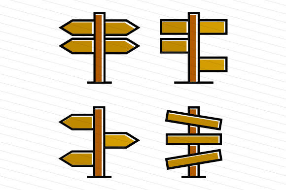 Download Road Sign and Guidepost Clipart Set - Art Collection