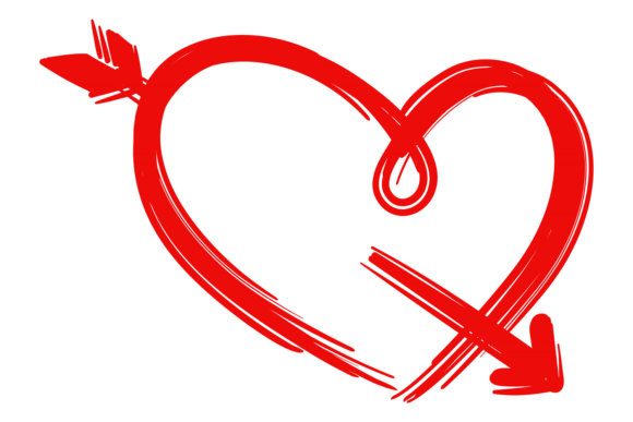 Download Heart Arrow Doodle in Brush Stroke Style - Art Collection