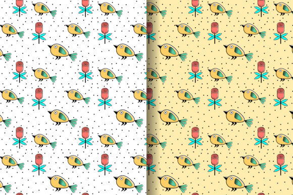 Download Flower Rose Bird Pattern Pastel - Pattern Collection