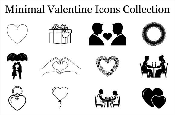 Download Valentine Line Art Clipart Bundle - Art Collection