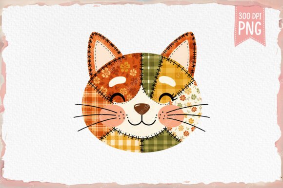 Download Vintage Folk Art Cat Head PNG - Art Collection