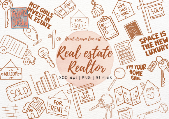 Download Real Estate Realtor Line Art Clipart PNG - Art Collection