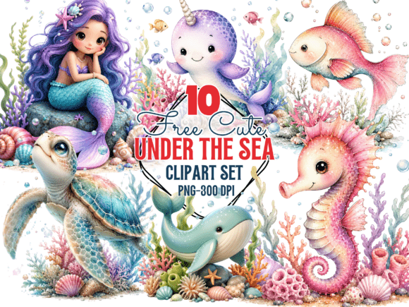 Download Cute Under the Sea Clipart, Mermaid PNG - Premium Resources