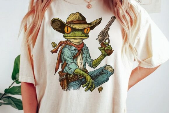 Download Cowboy Frog Gun Western Art Png - Art Collection