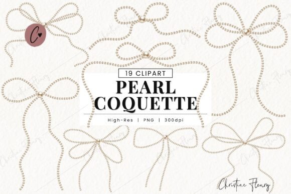 Download Pearl Coquette Bow Clipart Bundle - Art Collection
