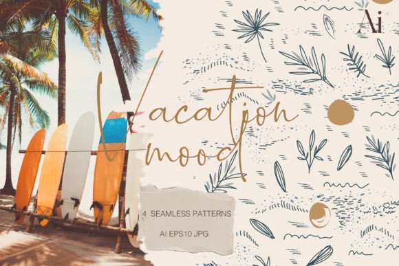 Download Palm Vector Patterns Set - Pattern Collection