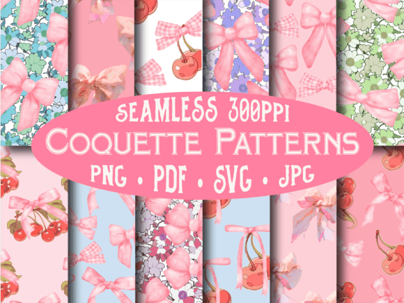 Download Coquette Patterns, Bows Cherry Patterns - Pattern Collection