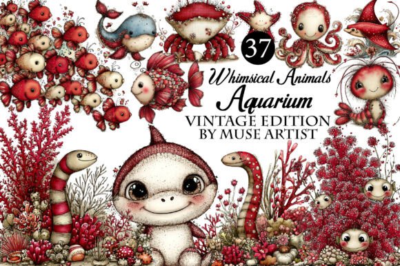 Download Whimsical Animals in Aquarium Clipart - Art Collection