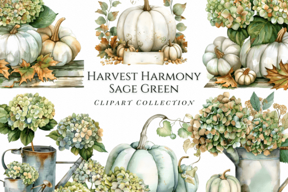 Download Harvest Harmony Sage Green Clipart - Art Collection