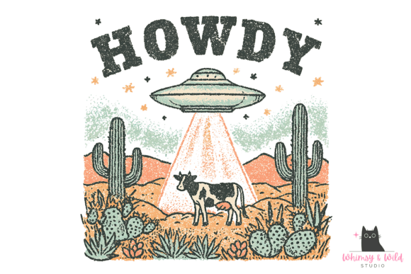 Download Alien Cow Abduction Western Clipart PNG - Art Collection