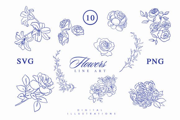 Download Botanical Line Art Flowers - Art Collection